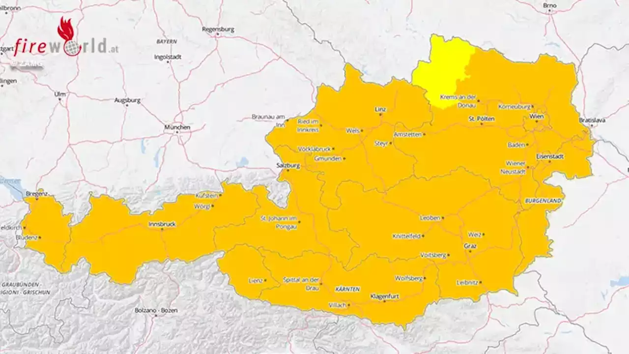 Gewitter- / Unwetterwarnung für Oberösterreich → 21. / 22.06.2023