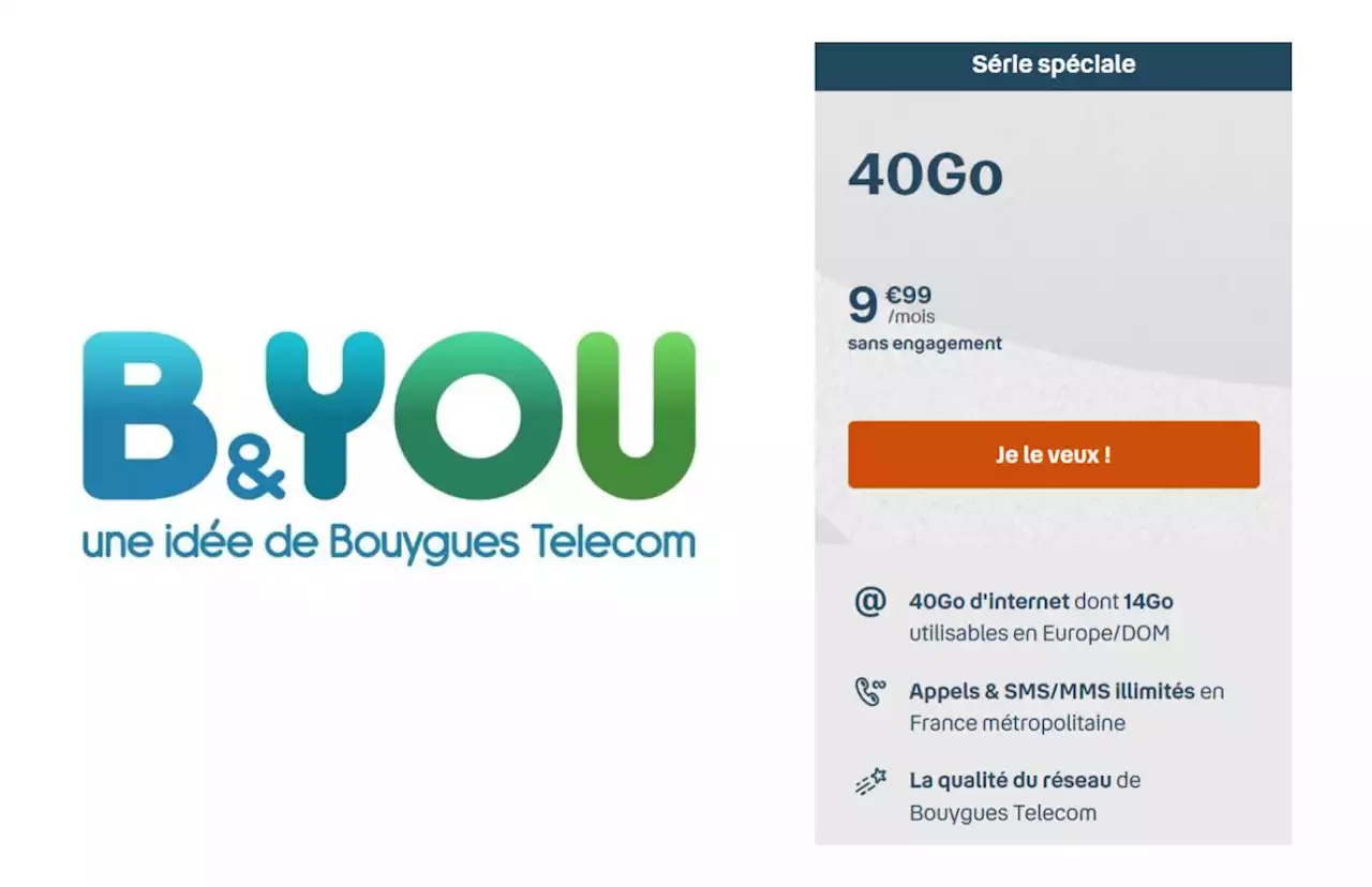 B&You 40 Go : Bouygues revient enfin avec un forfait mobile à petit prix