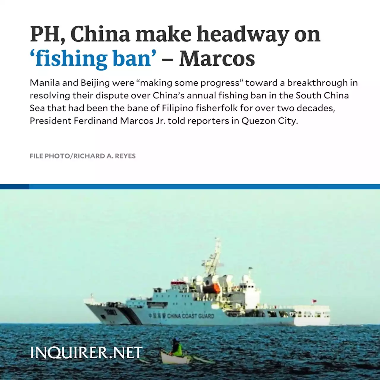 PH, China make headway on ‘fishing ban’ – Marcos