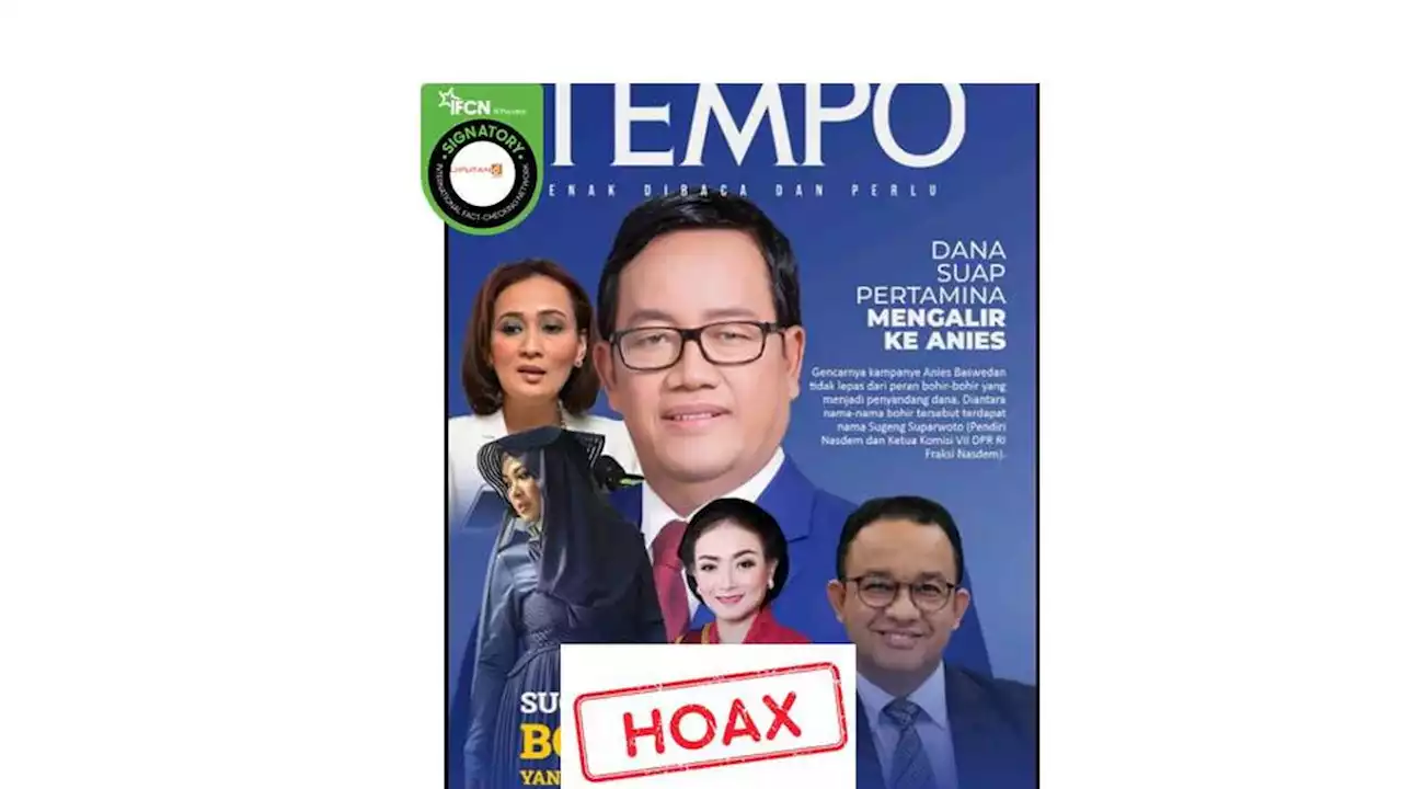 Cek Fakta: Tidak Benar Majalah Tempo Terbitkan Edisi Sugeng Suparwoto jadi Pemodal Anies Baswedan