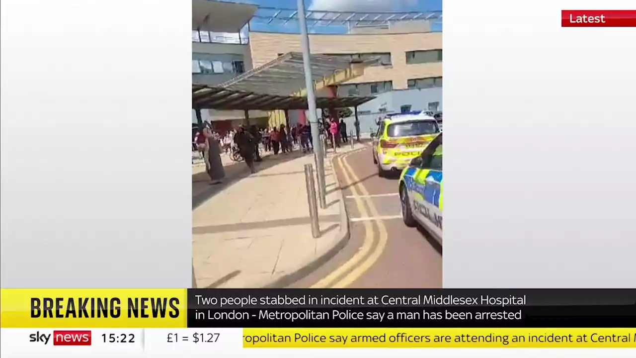 Man arrested as armed police respond to stabbing at Central Middlesex Hospital in northwest London