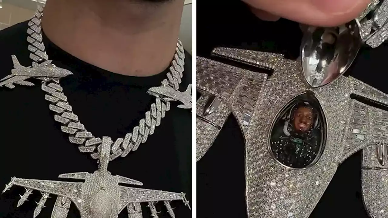 NFL's Mecole Hardman Cops Incredible Jet-Themed Chain, 100+ Carats of Diamonds!