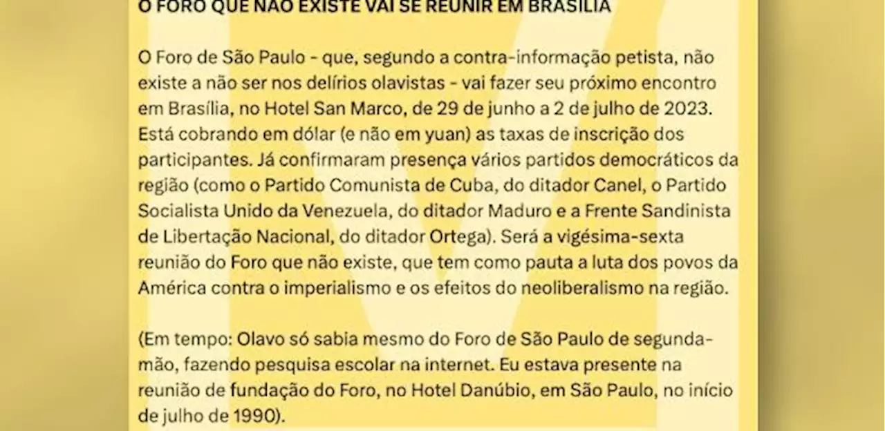 Entenda o que é e como atua o Foro de São Paulo