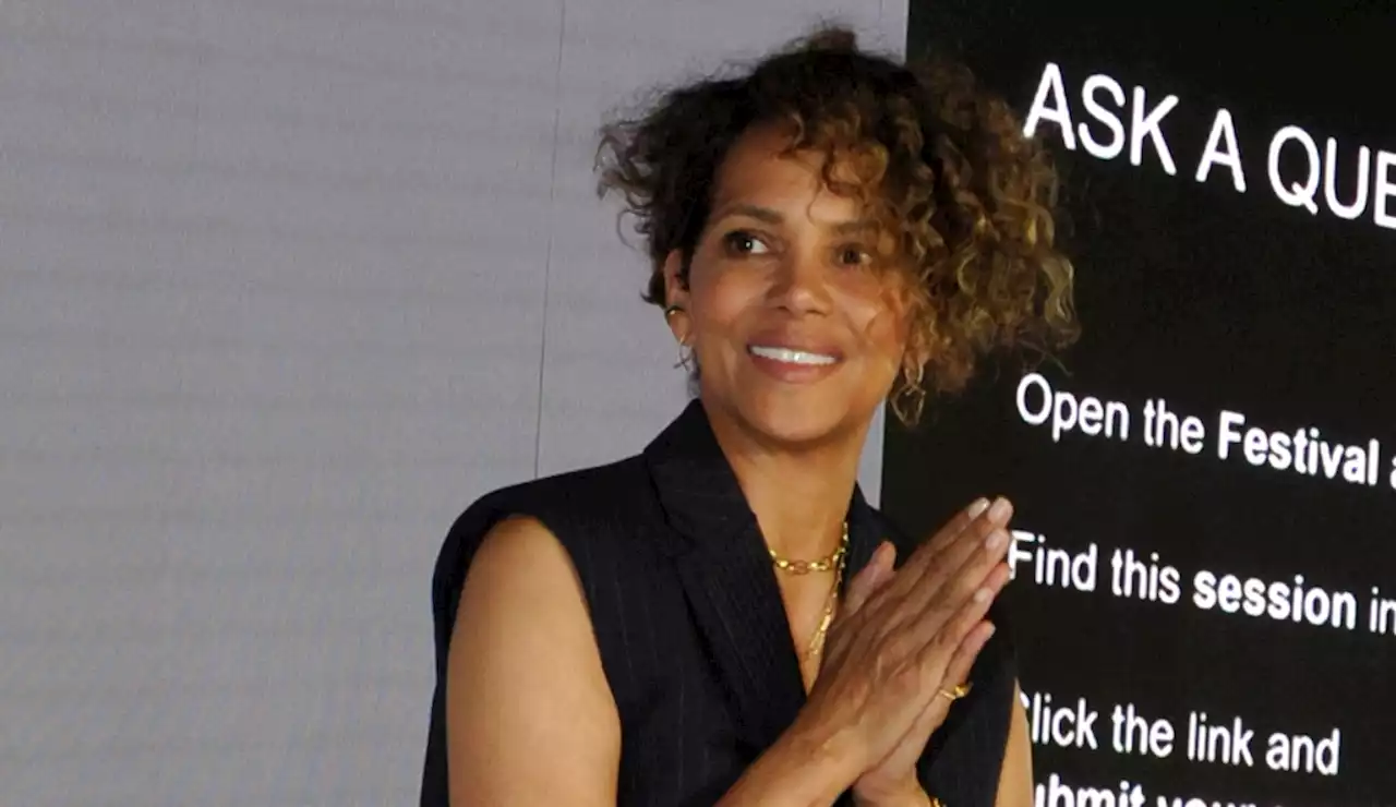 Halle Berry Updates Summer Style With Pinstripe Waistcoat and Wide-leg Trousers at Cannes Lions