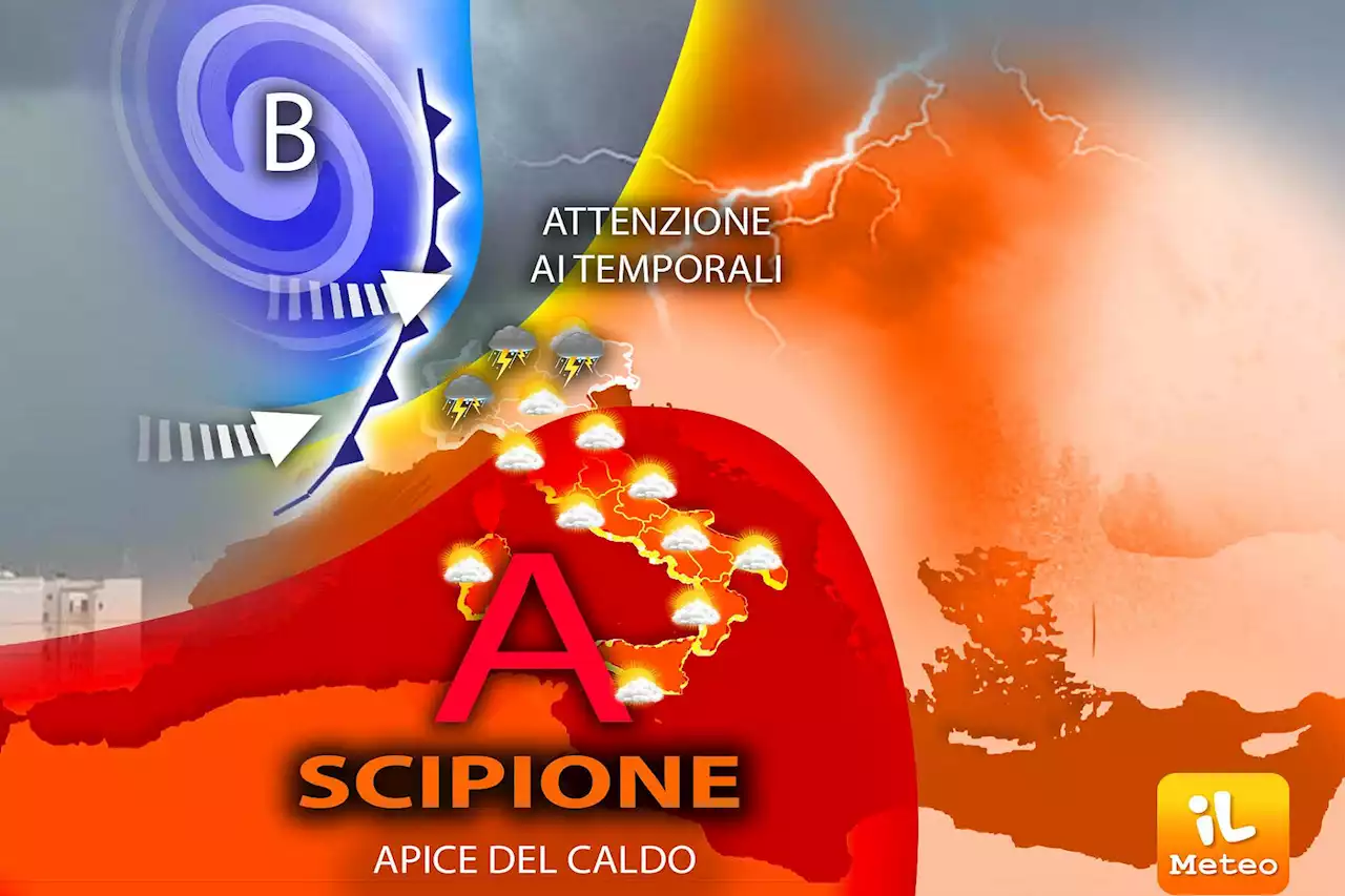 Picco del caldo africano con l’anticiclone Scipione, ma attenzione ai temporali