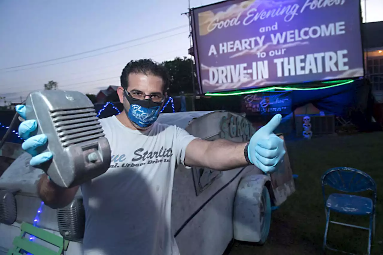 Blue Starlite Mini Urban Drive-In Turning Off the Lights at Mueller