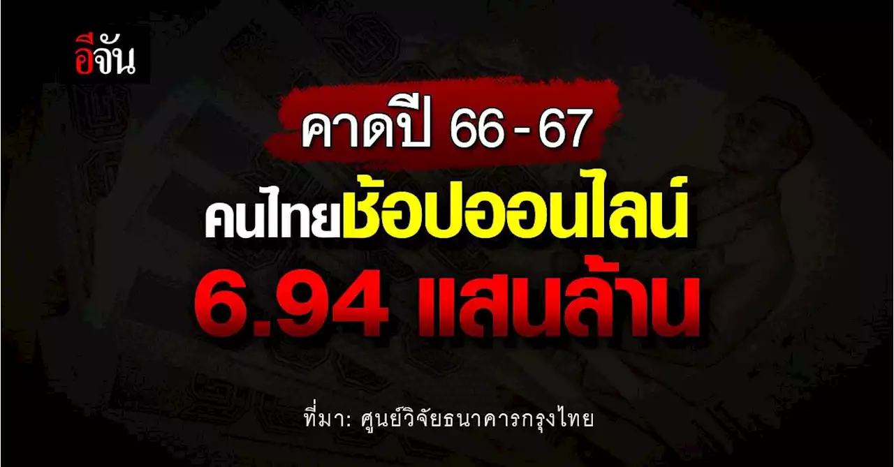 กรุงไทย คาดปี 66-67 คนไทยช้อปออนไลน์กระฉูด เงินสะพัด 6.94 แสนล้านบาท