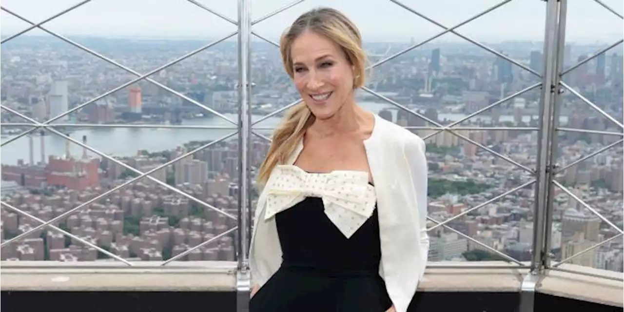 Sarah Jessica Parker Channels Carrie Bradshaw in a Jumpsuit With a Giant Bedazzled Bow