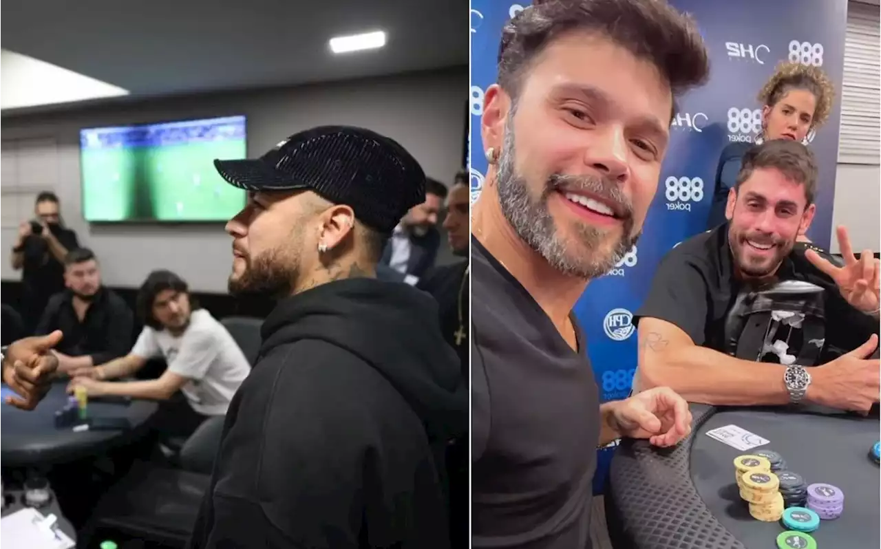 Após assumir traição, Neymar reúne Cara de Sapato, astro de basquete e mais famosos em noite de pôquer em SP