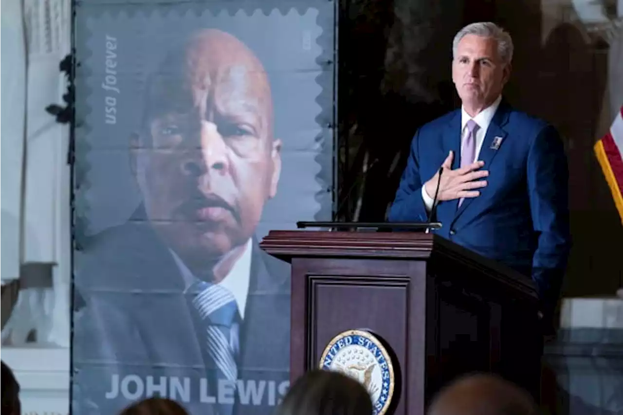 Stamp of civil rights icon John Lewis unveiled in ceremony at the US Capitol