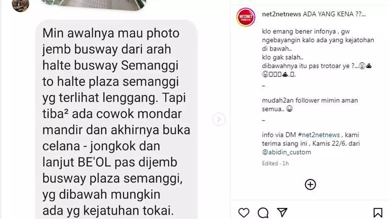 Pria Misterius yang BAB di JPO Semanggi Diduga ODGJ