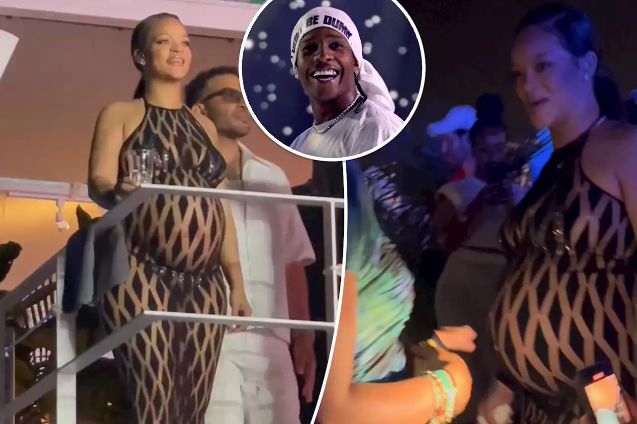 A$AP Rocky calls pregnant Rihanna his ‘wife’ as she watches his Cannes concert in sheer dress