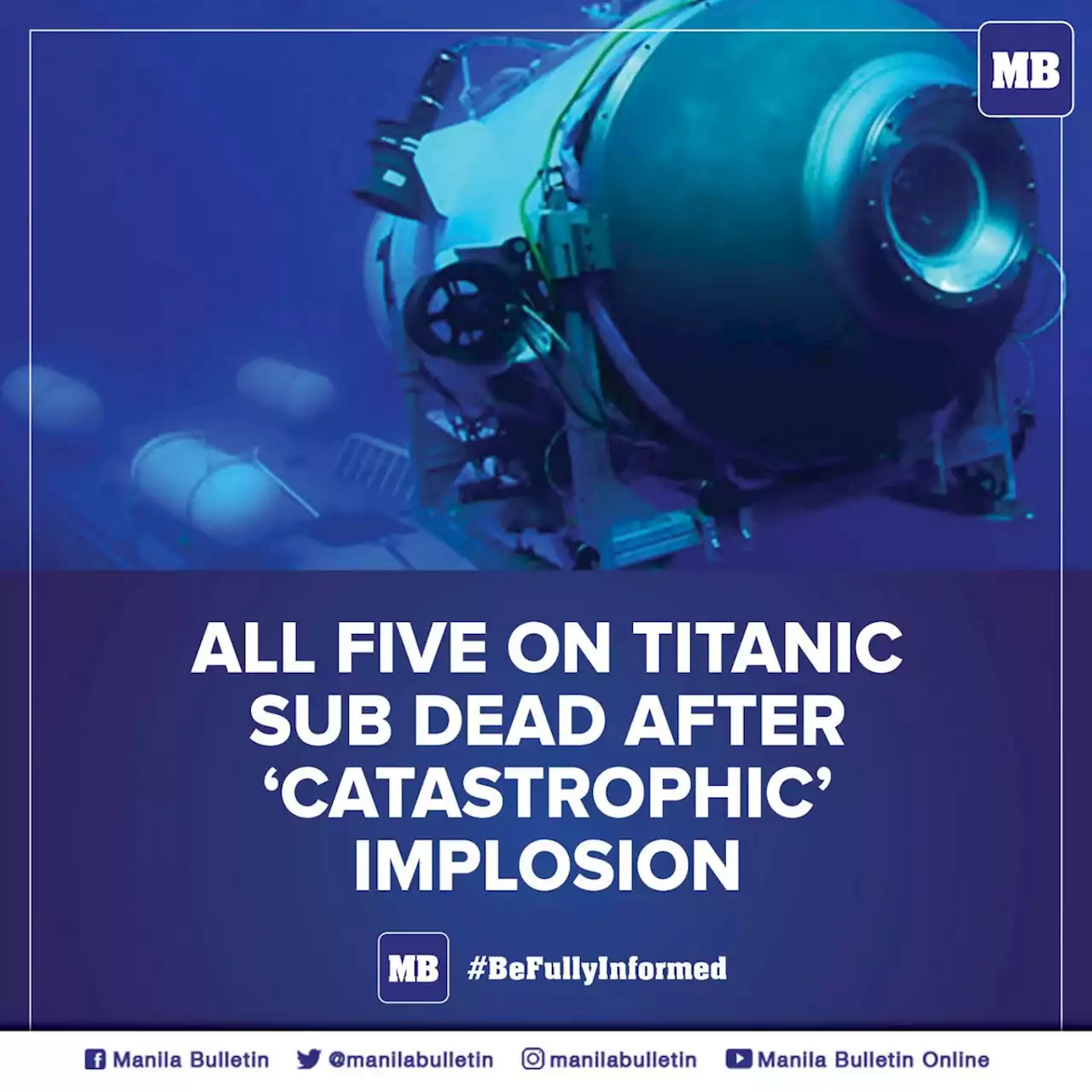 All five on Titanic sub dead after 'catastrophic' implosion