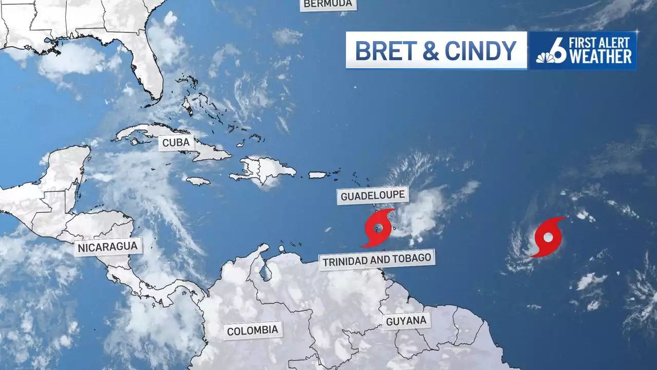 Tropical Storm Cindy forms as Bret approaches Caribbean islands