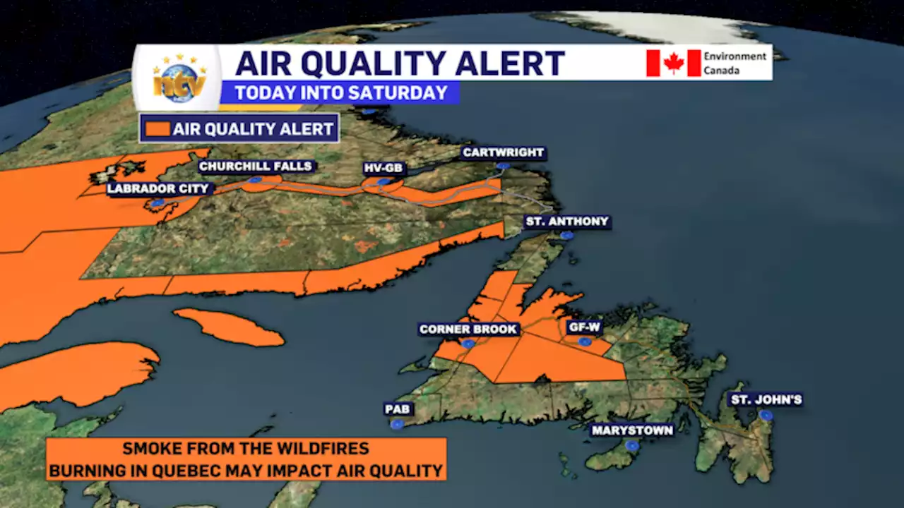 Air Quality Alerts remain in effect for parts of Newfoundland & Labrador into Saturday