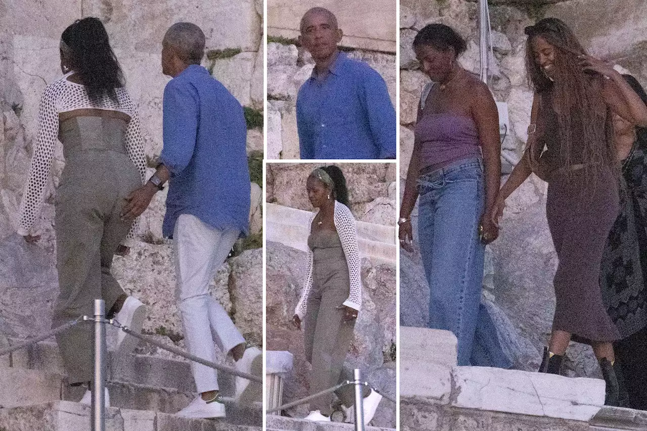 Barack Obama and family spotted touring ancient ruins in Greece