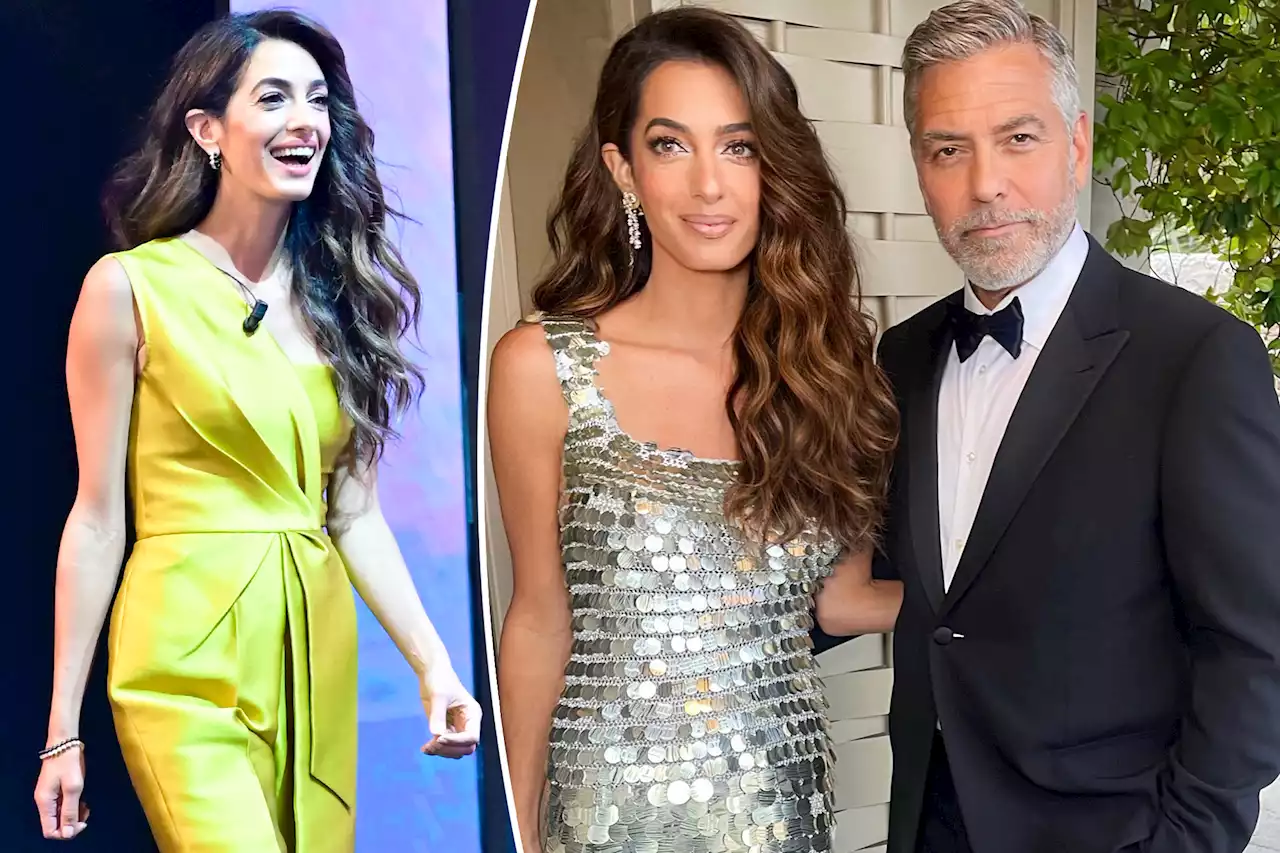 Amal Clooney strikes gold in one-shouldered jumpsuit