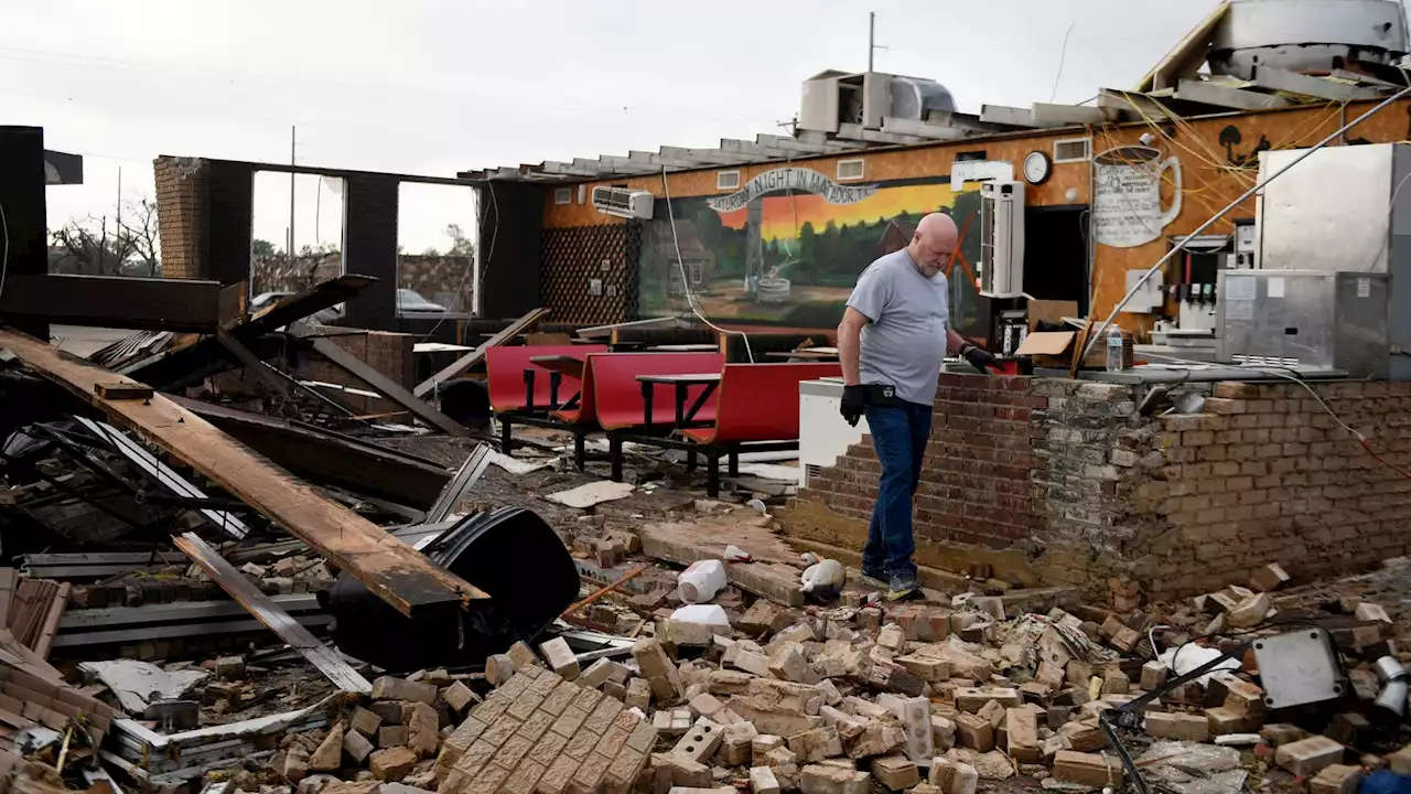 Four killed as Texas hit by tornadoes, hurricane-force winds and hailstones bigger than tennis balls