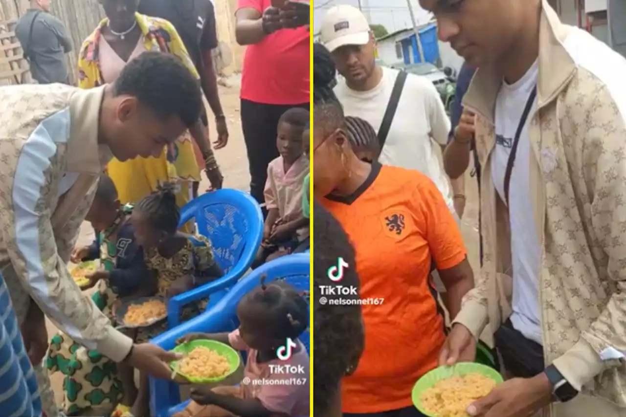 Liverpool's Cody Gakpo feeds children in Togo after 'skipping Ibiza holiday'