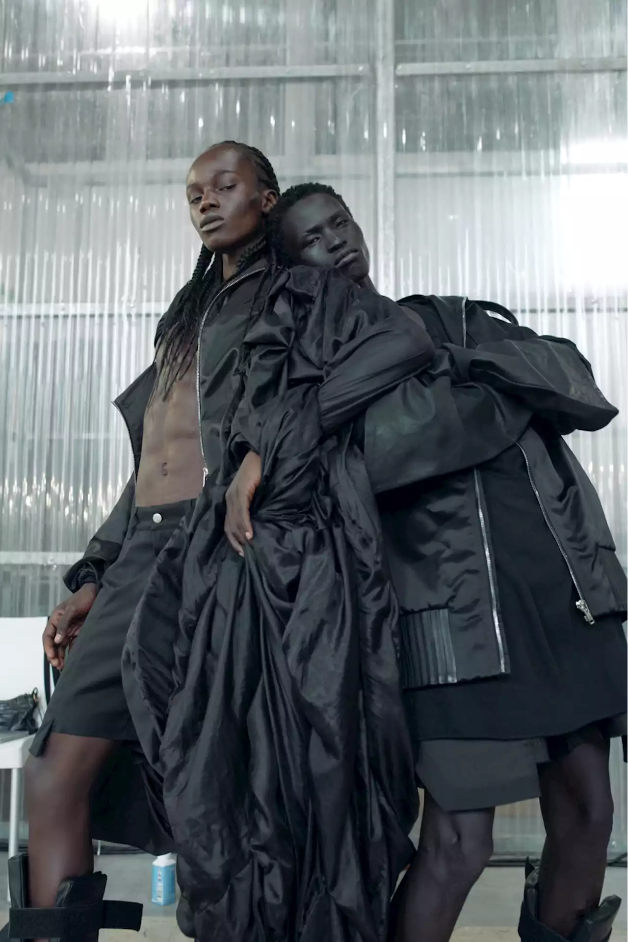 Backstage at Rick Owens Men’s Spring 2024