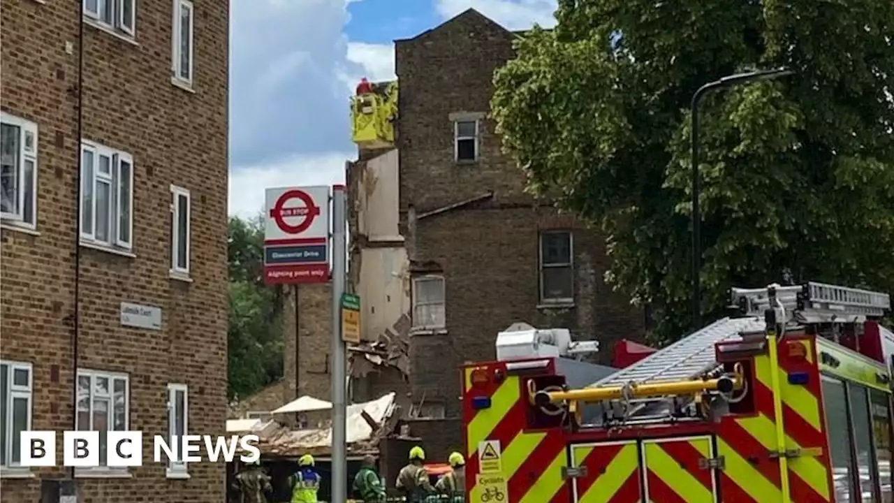 Shock as back of three-storey house collapses in Hackney