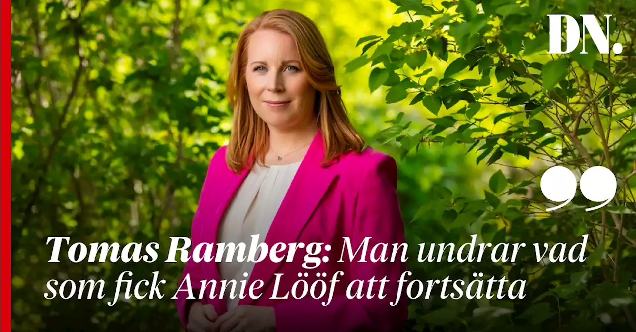 Tomas Ramberg: Man undrar vad som fick Annie Lööf att fortsätta