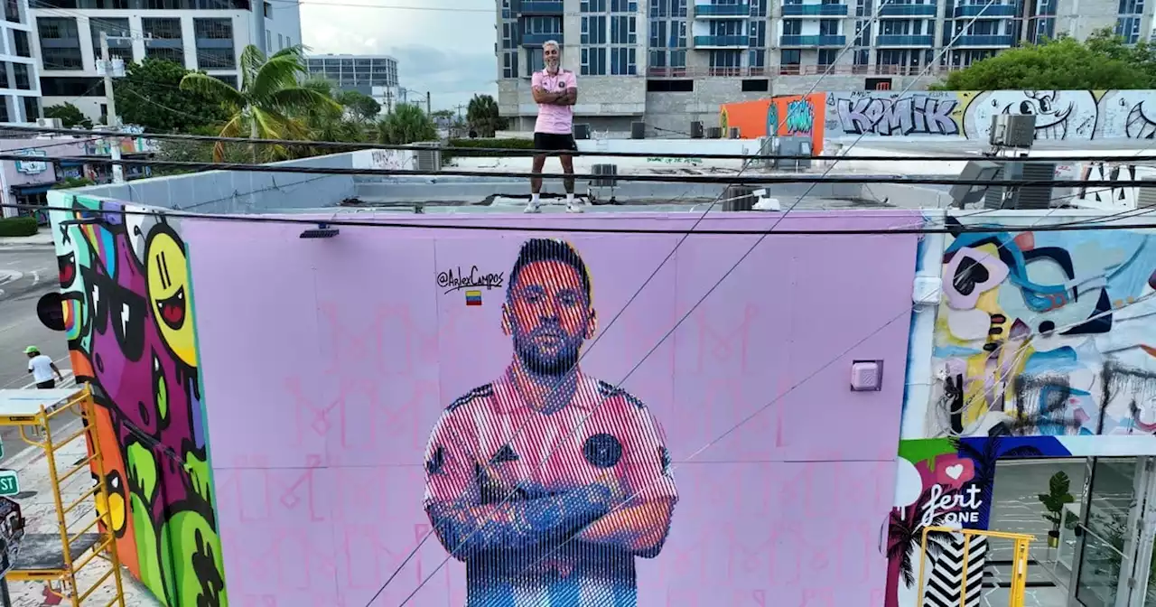 Arlex Campos, autor del primer mural de Messi en Miami, con Olé: 'Tenerlo acá es una locura'