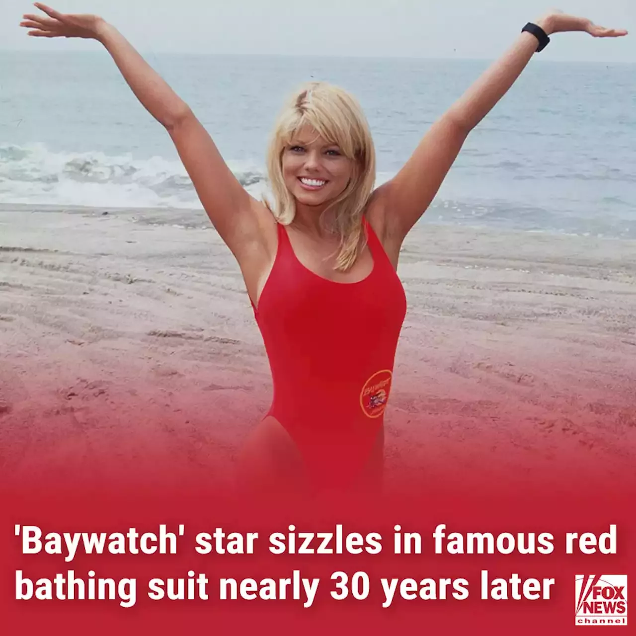 Baywatch Star Donna Derrico 55 Sizzles In Famous Red Bathing Suit Nearly 30 Years Later 