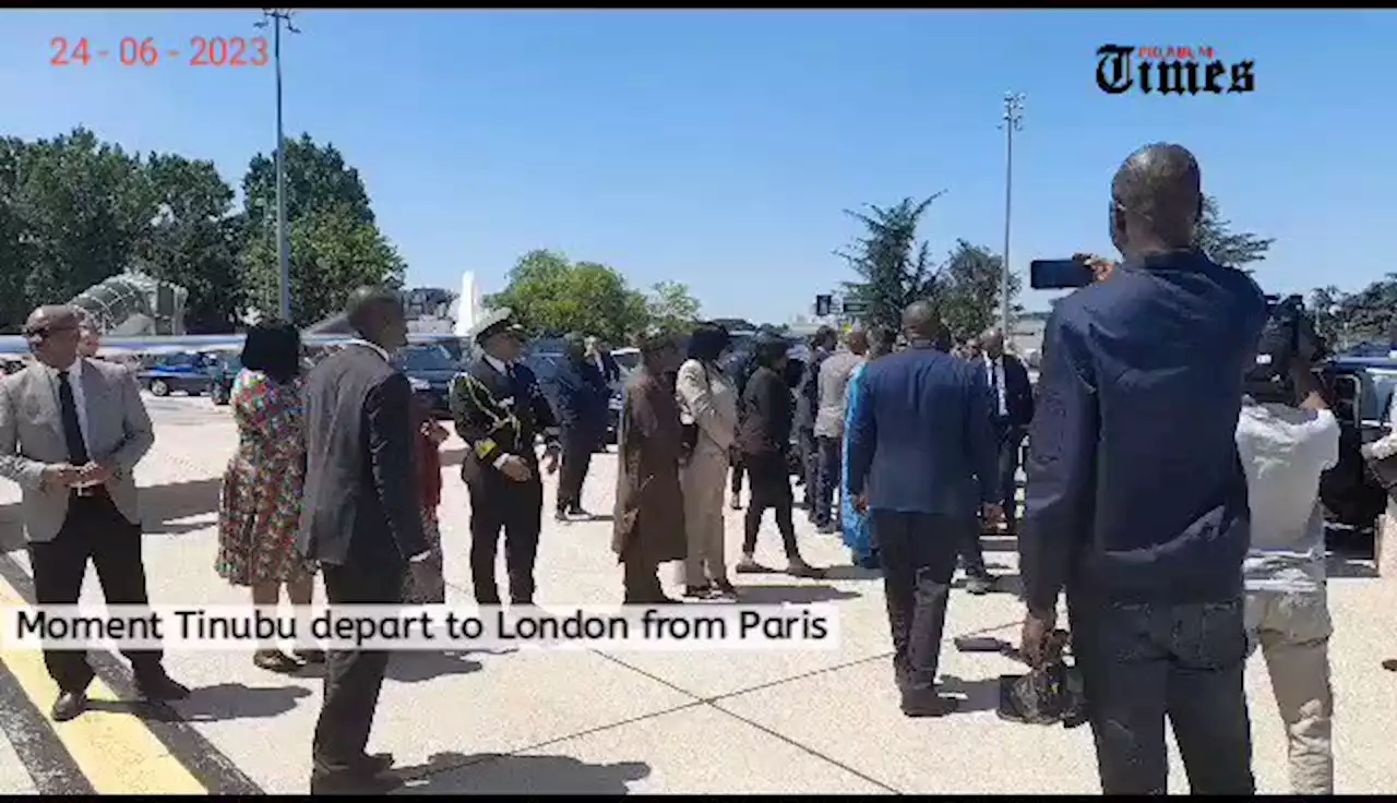 Tinubu departs Paris for London