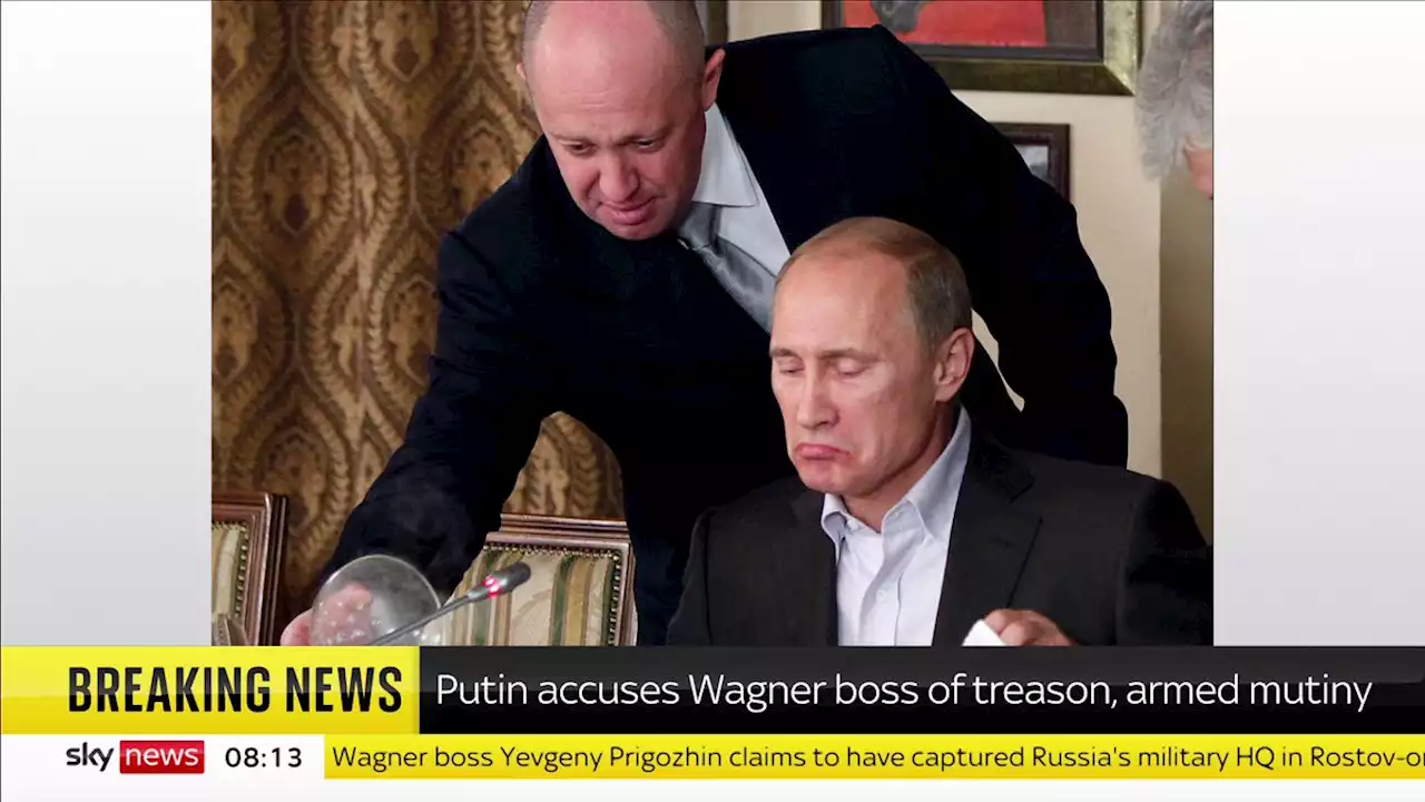 Ukraine war: Vladimir Putin accuses Russian mercenary boss Yevgeny Prigozhin of 'treason' and 'armed mutiny'