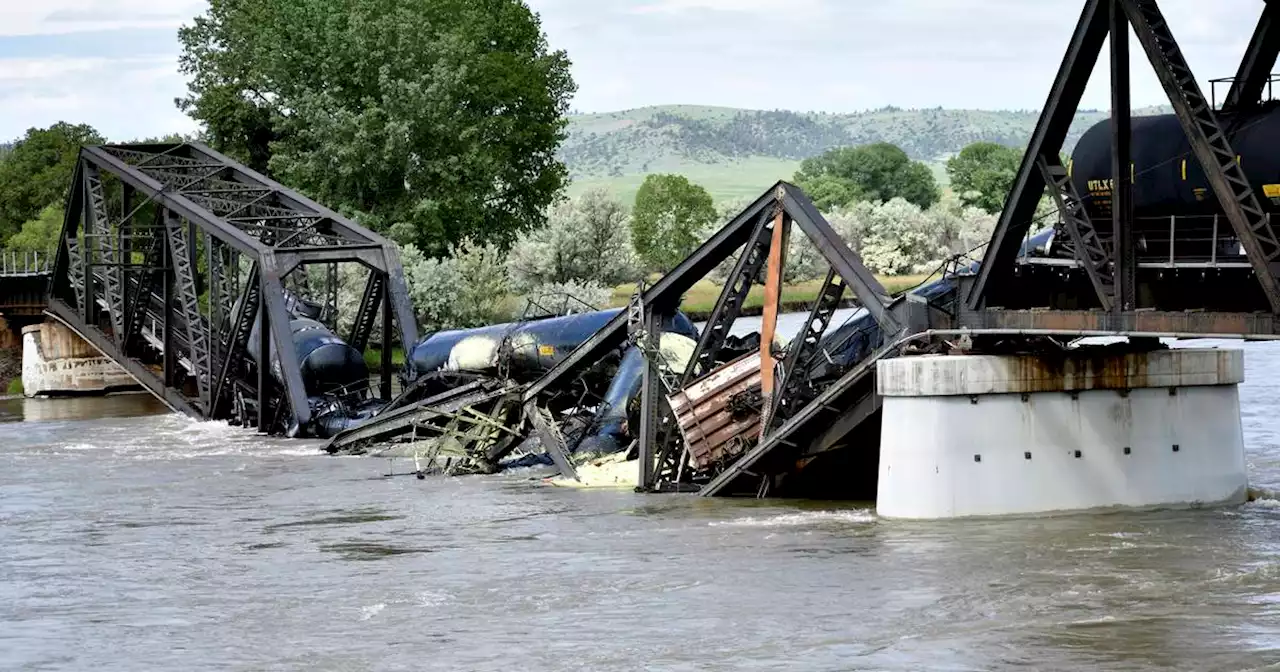 Freight train plunges into Yellowstone River as bridge fails