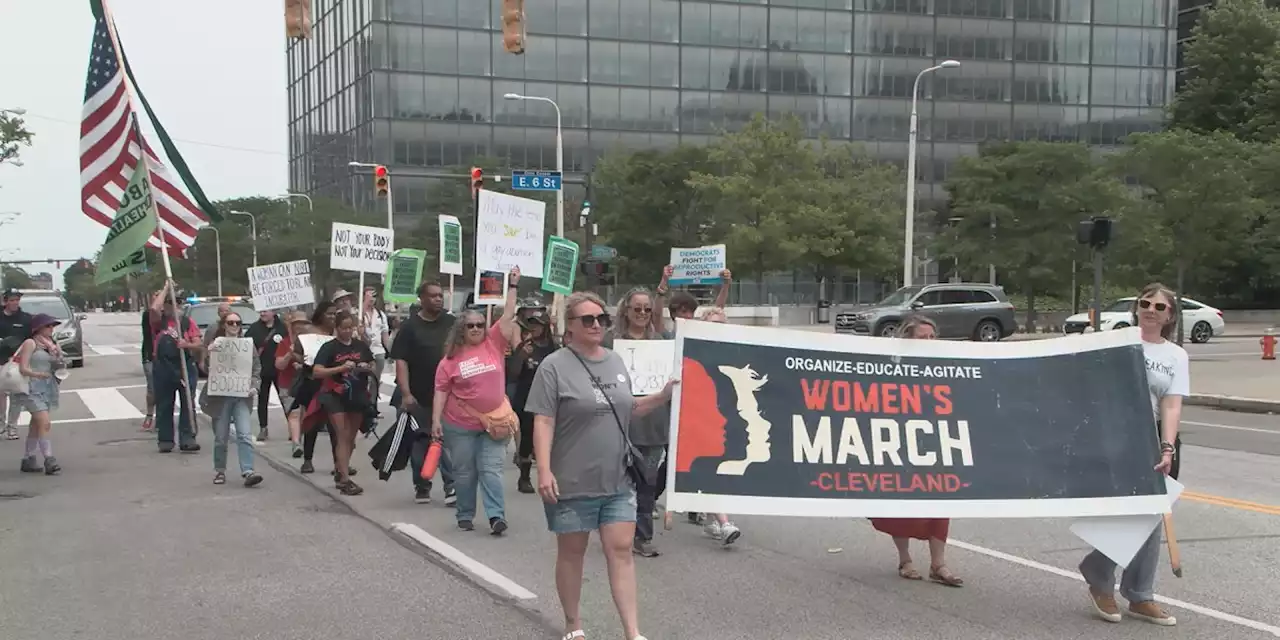 Women’s March Cleveland holds rally downtown on 1st anniversary of Roe v. Wade reversal