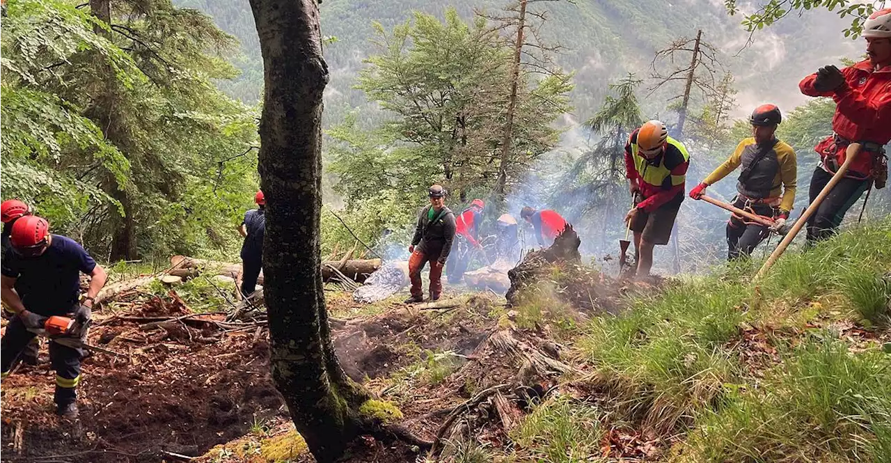 Löschhubschrauber half bei Waldbrand am Zwillingskogel