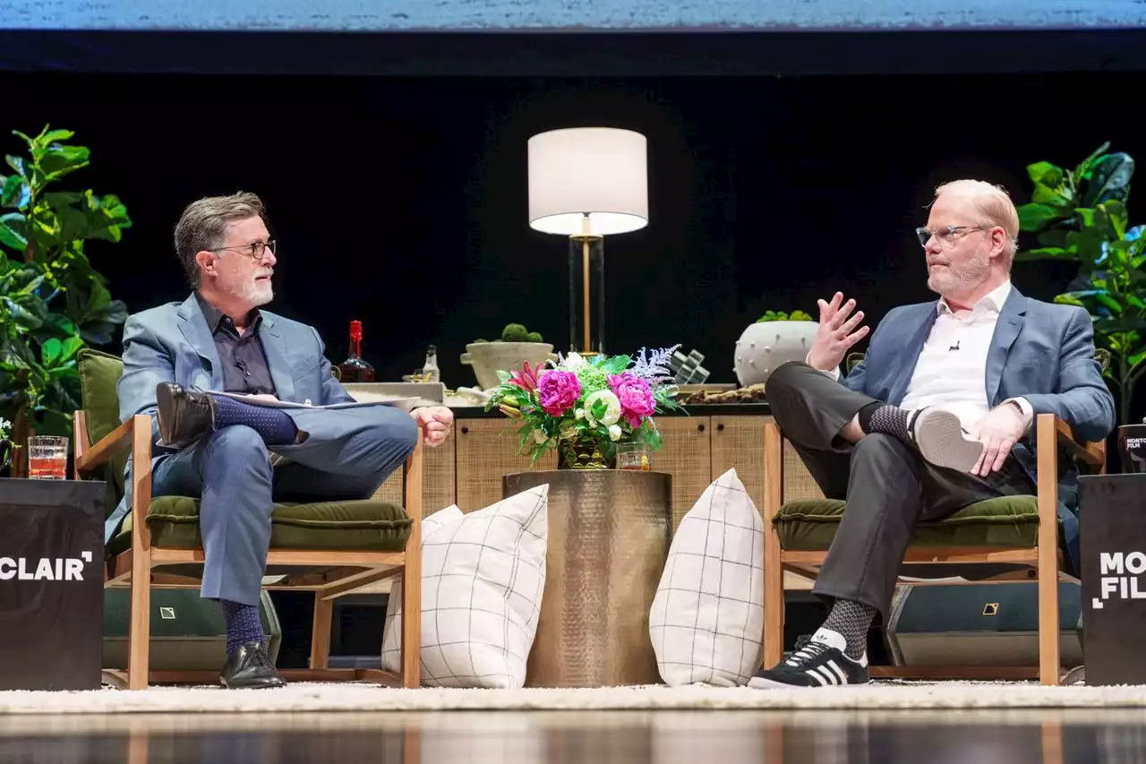 Stephen Colbert and Jim Gaffigan chat at NJPAC