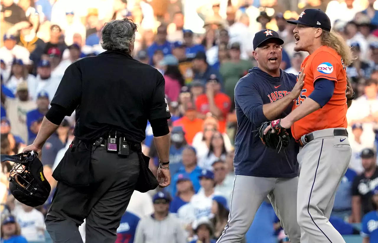 Astros reliever goes ‘ballistic’ after being called for game-ending balk in loss to Dodgers