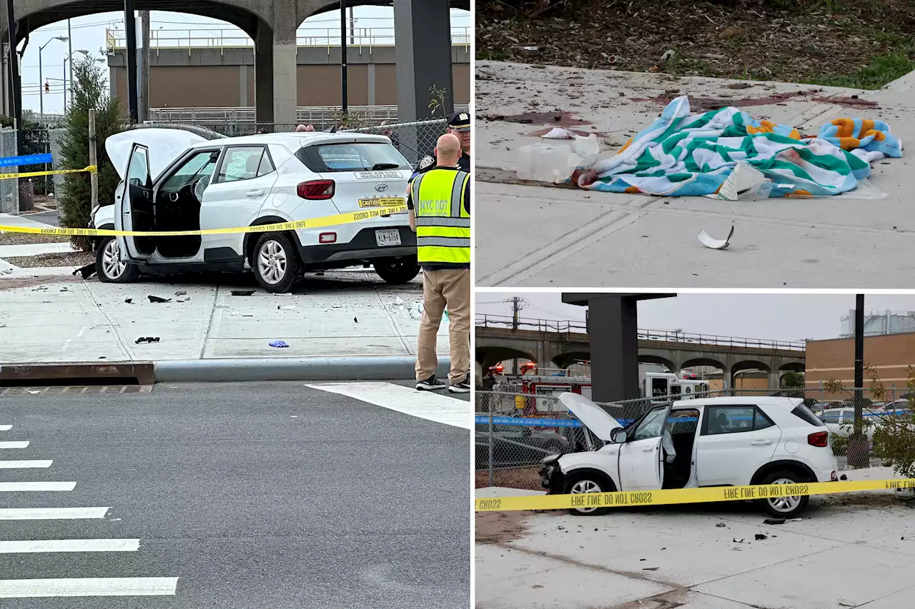 Teen killed at NYC beach bus stop after car jumps curb, driver in custody: NYPD