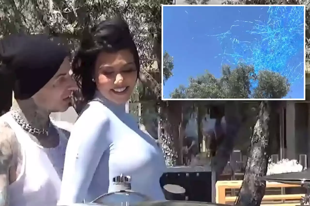 Kourtney Kardashian and Travis Barker make rocking baby gender reveal