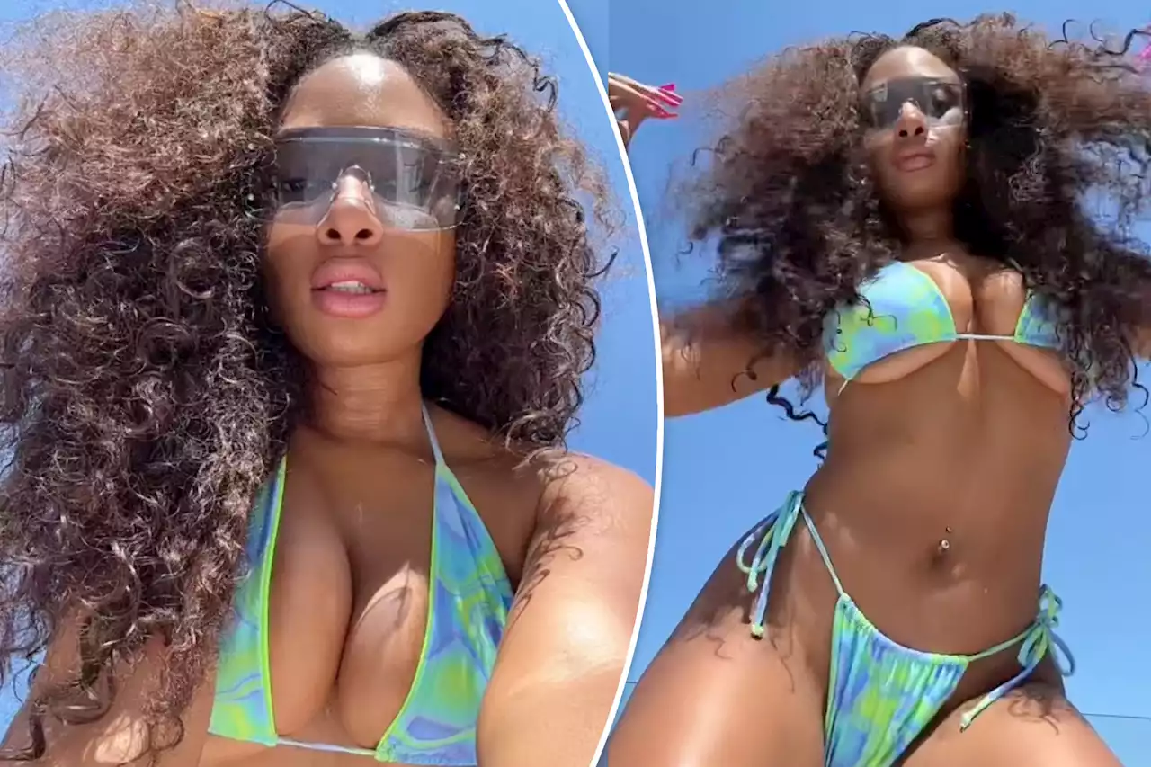 Megan Thee Stallion nearly pops out of string bikini top in racy TikTok video