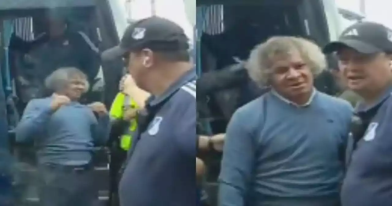 Ojo con el ‘profe’: hinchas casi queman a Gamero en la llegada de ‘Millos’ al Campín