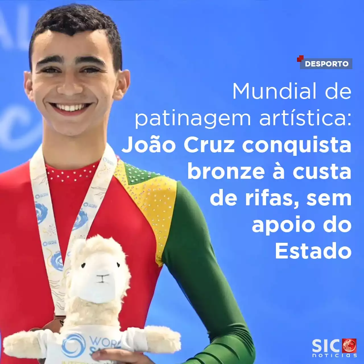 Mundial de patinagem artística: João Cruz conquista bronze à custa de rifas, sem apoio do Estado