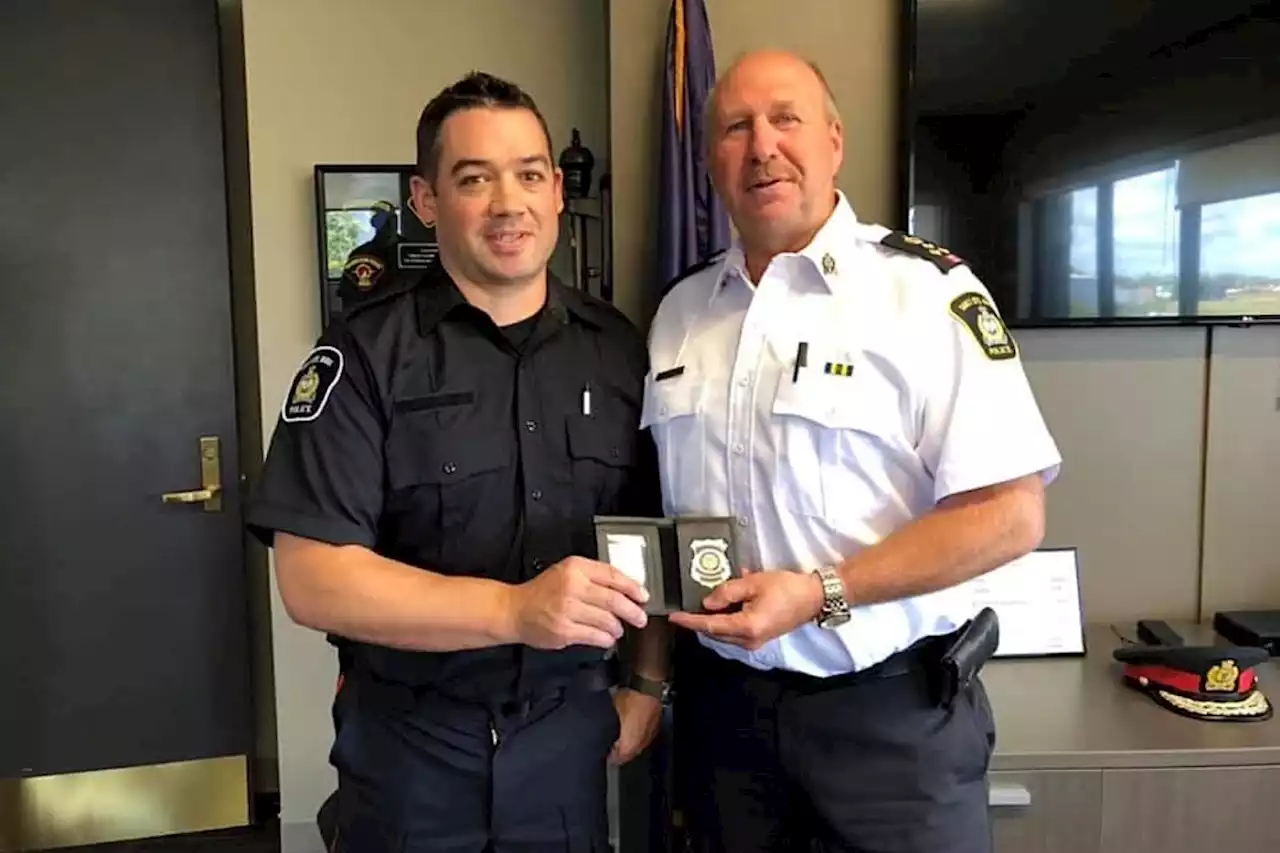 'Remarkable bravery': Sault officer awarded medal for helping save partner's life