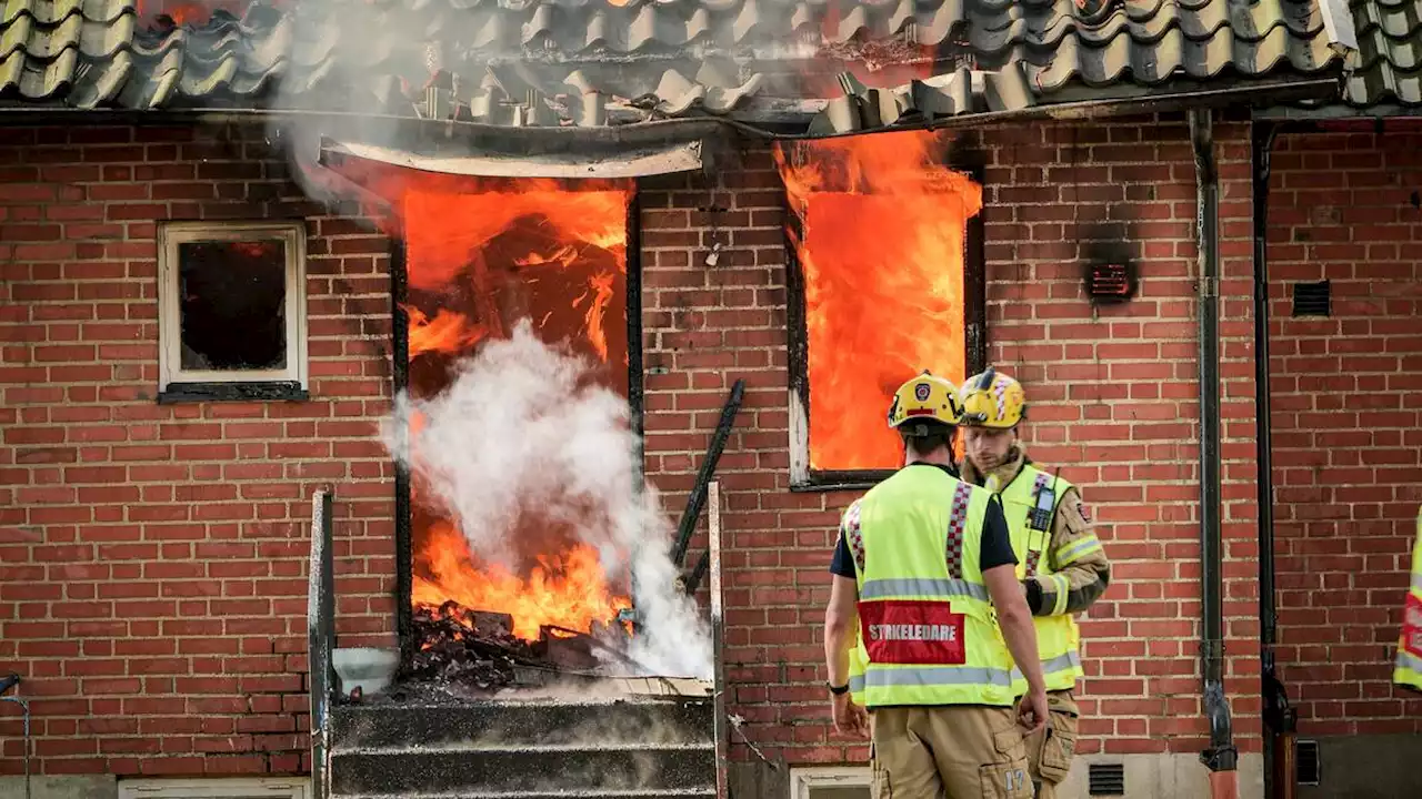 Brand i radhuslänga i Sövestad – boende evakuerade