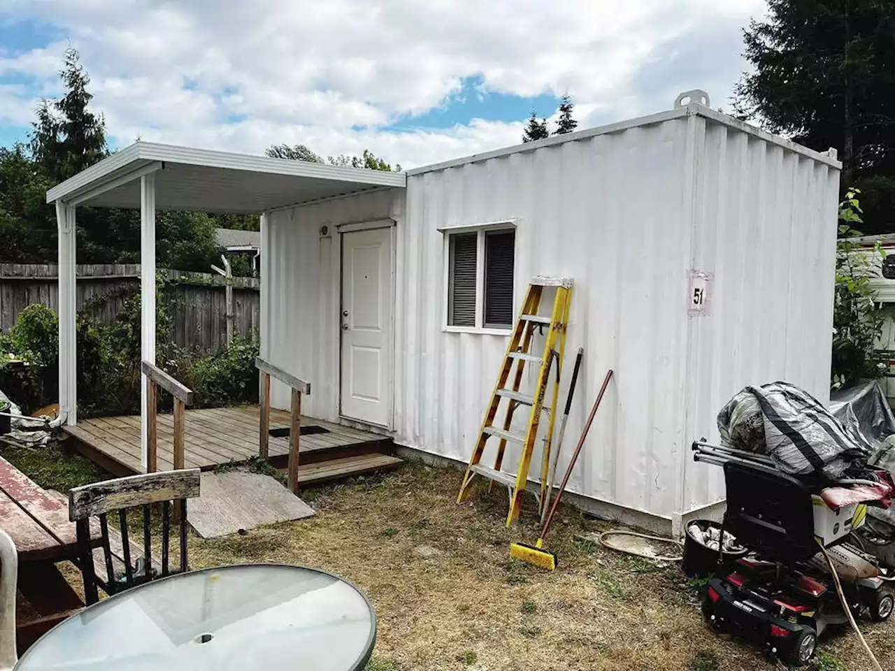 Repurposed sea cans in Courtenay provide homes for those with no place to live