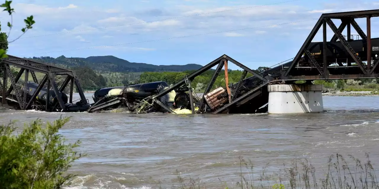 Train Cars Fall into Yellowstone River in Montana After Bridge Collapse