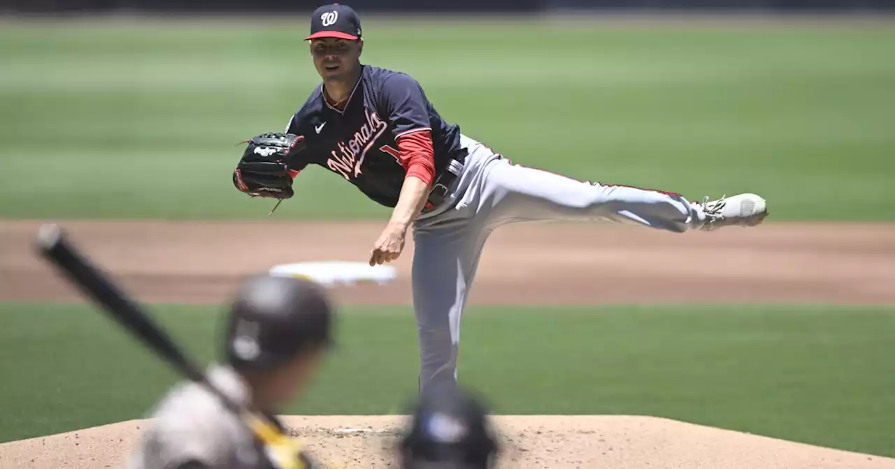 Gore, Candelario lead the Nationals to an 8-3 rout of the staggering Padres