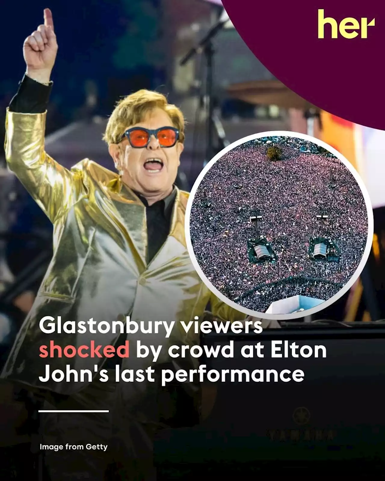 Glastonbury viewers stunned by size of crowd for Elton John | Her.ie