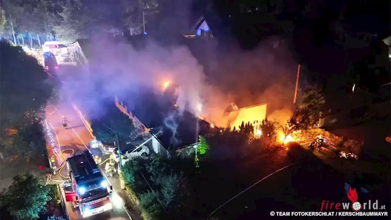 Oö: Brand nach Explosion in Ansfelden → 10 Feuerwehren im Einsatz