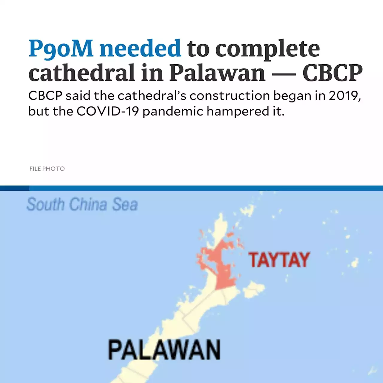 P90M needed to complete cathedral in Palawan — CBCP