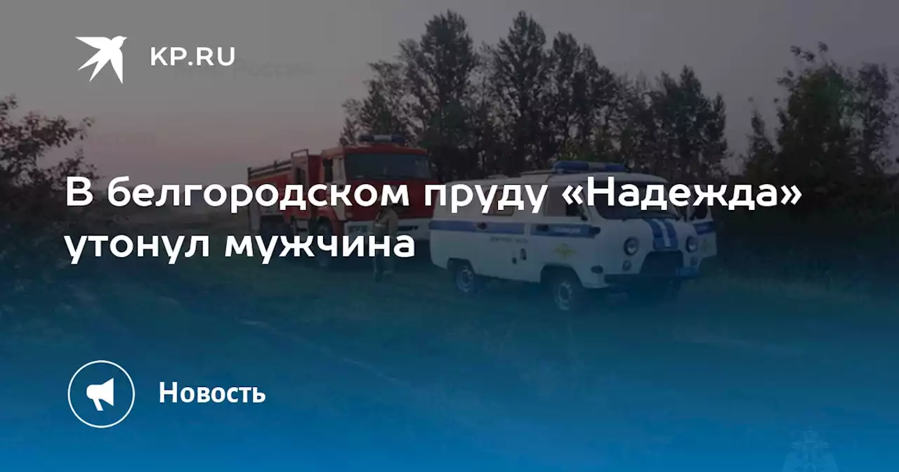 В белгородском пруду «Надежда» утонул мужчина