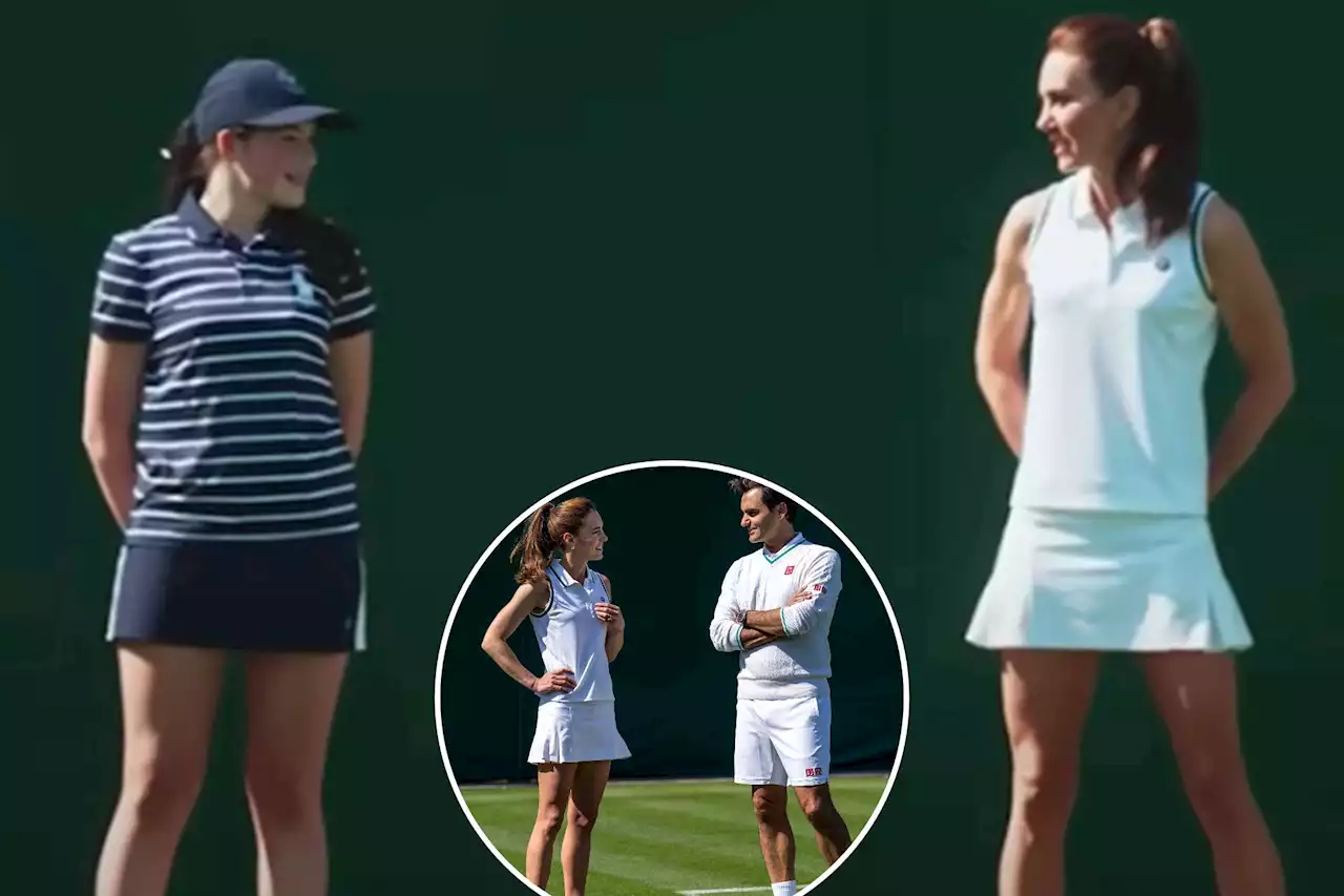 Kate Middleton has awkward Wimbledon ball girl moment with Roger Federer